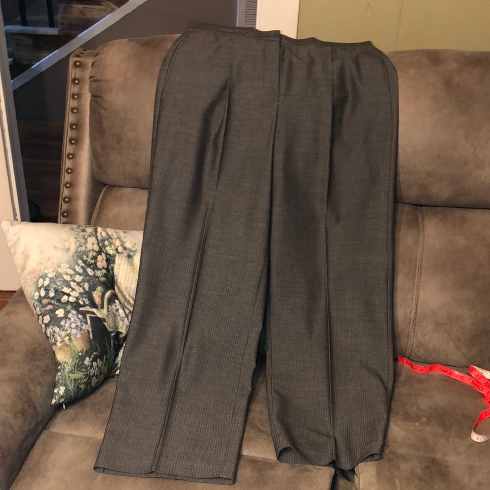 Gray pin striped dress pant